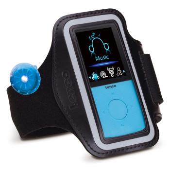 Sport MP3/4-speler met stappenteller Sportoordopjes en sportarmband Blauw - Lenco
