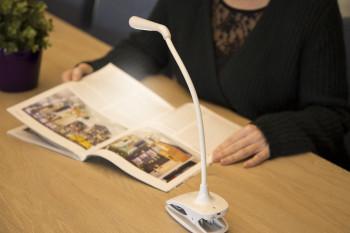 Lampe LED rechargeable avec pince Blanc - Fysic