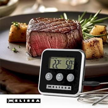 Thermomètre à viande jusqu'à 250C Minuterie avec alarme Écran LCD - MELISSA