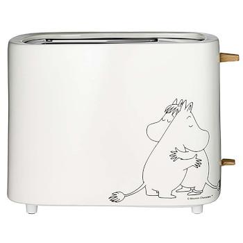 Keramische broodrooster, 2 sneetjes, 875W, wit - MOOMIN