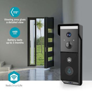 SmartLife Sonnette Vidéo Alimenté par Batterie 2x Full HD 1080p Stockage Cloud - Nedis