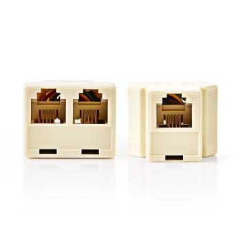 Telecom Splitter RJ11 Female 2x RJ11 (4/6) Female ABS Ivoor Doos - Nedis