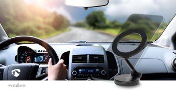 Support de Téléphone de Voiture Magnétique Pour Pare-brise et Tableau de Bord Universel - Nedis