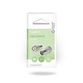 IEC (Coax) Connector Recht Female Vernikkeld 75 Ohm Schroef - Nedis