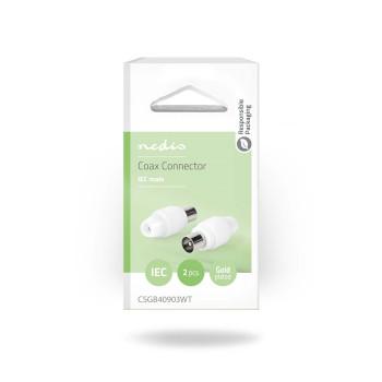 Connecteur IEC (Coax) Droit Mâle Nickelé 75 Ohm À visser - Nedis