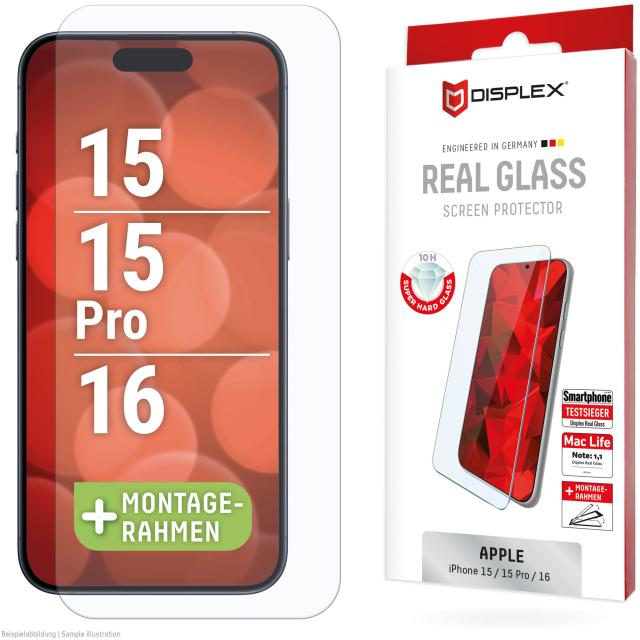 DISPLEX Real Glass iPhone 15/15 Pro/16 - Displex