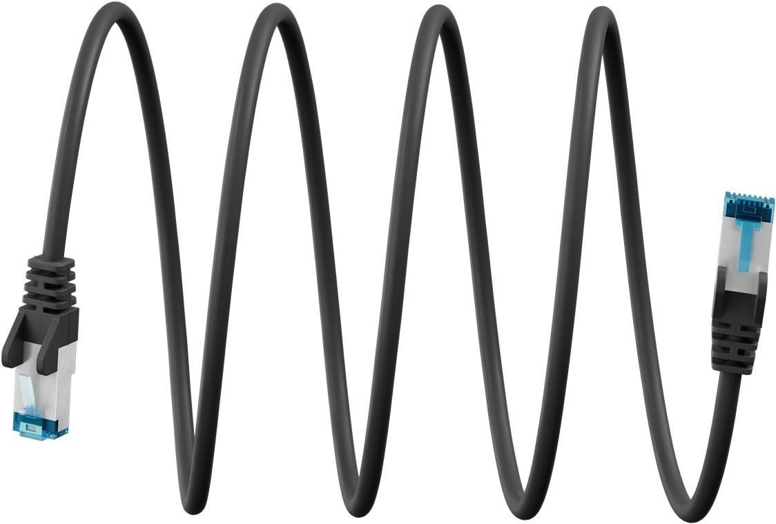 CAT 6A netwerkkabel, S/FTP (PiMF), zwart - Goobay