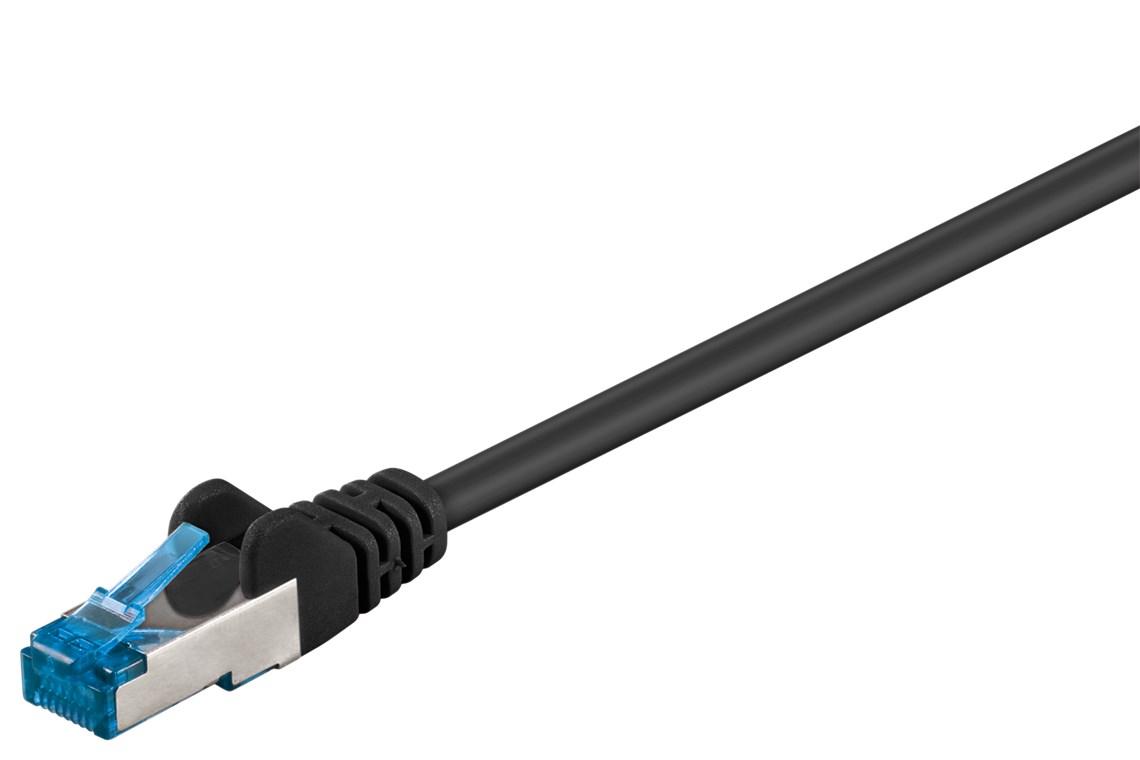 CAT 6A netwerkkabel, S/FTP (PiMF), zwart - Goobay