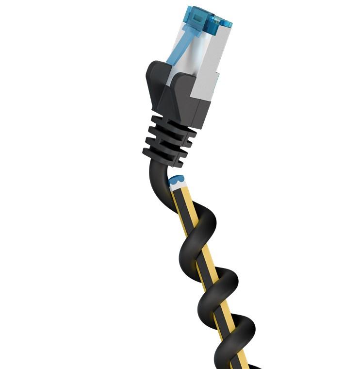 CAT 6A netwerkkabel, S/FTP (PiMF), zwart - Goobay