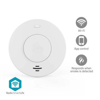 SmartLife Détecteur de fumée Wi-Fi Alimenté par batterie Durée de vie du capteur : 10 - Nedis