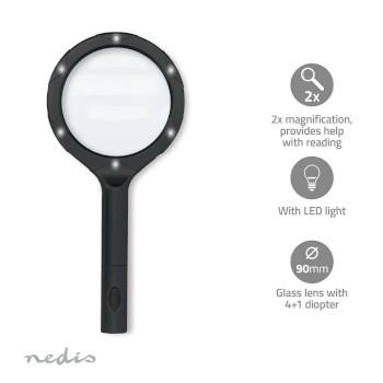 Handloepen Lenssterkte: 4 Diopter 10000 K 0.05 W 9 lm Zwart - Nedis