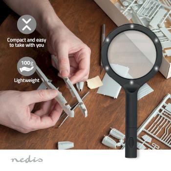 Loupes Puissance de la lentille : 4 dioptries 10000 K 0.05 W 9 lm Noir - Nedis