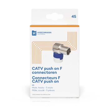QFA 5 Haakse push on quick F connector Shopconcept - Hirschmann