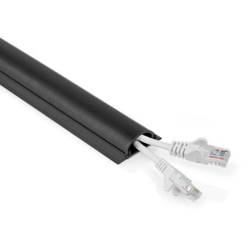 Gestion des câbles Goulotte 1 pièce Épaisseur de câble maximale : 16 mm PVC Noir - Nedis