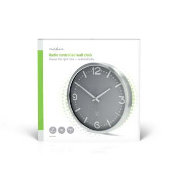 Horloge mural Diamètre : 300 mm Aluminium Heure radiocommandée Silencieux - Nedis