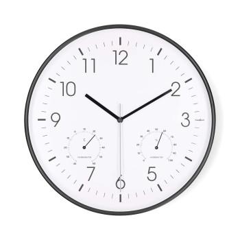 Wandklok Diameter: 300 mm Kunststof Stille beweging Thermometer - Nedis