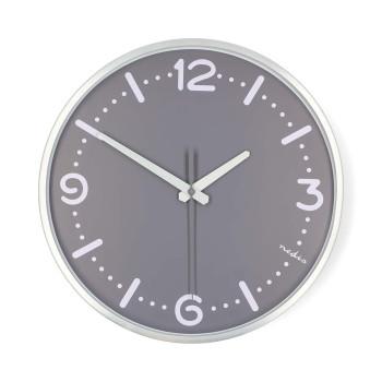 Horloge mural Diamètre : 300 mm Aluminium Mouvement silencieux Métal - Nedis