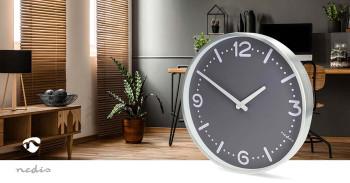 Wandklok Diameter: 300 mm Aluminium Stille beweging Metaal - Nedis