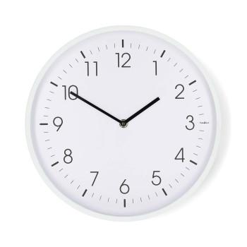 Horloge mural Diamètre : 300 mm Plastique Mouvement silencieux Blanc - Nedis