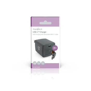 Oplader Met intrekbare kabel 30 W GaN PD3.0 30W 1.5 / 2.0 / 2.5 - Nedis