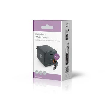 Oplader Met intrekbare kabel 30 W GaN PD3.0 30W 1.5 / 2.0 / 2.5 - Nedis