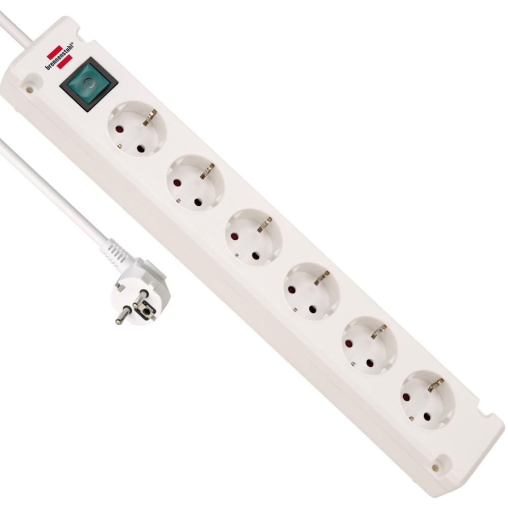 Brennenstuhl 1150650326 Bremounta, multiprise, 6 prises, 3m, blanc - Brennenstuhl