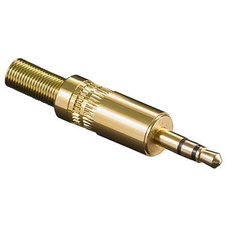 Stereo jack stekker 3-polig 3,5 mm verguld